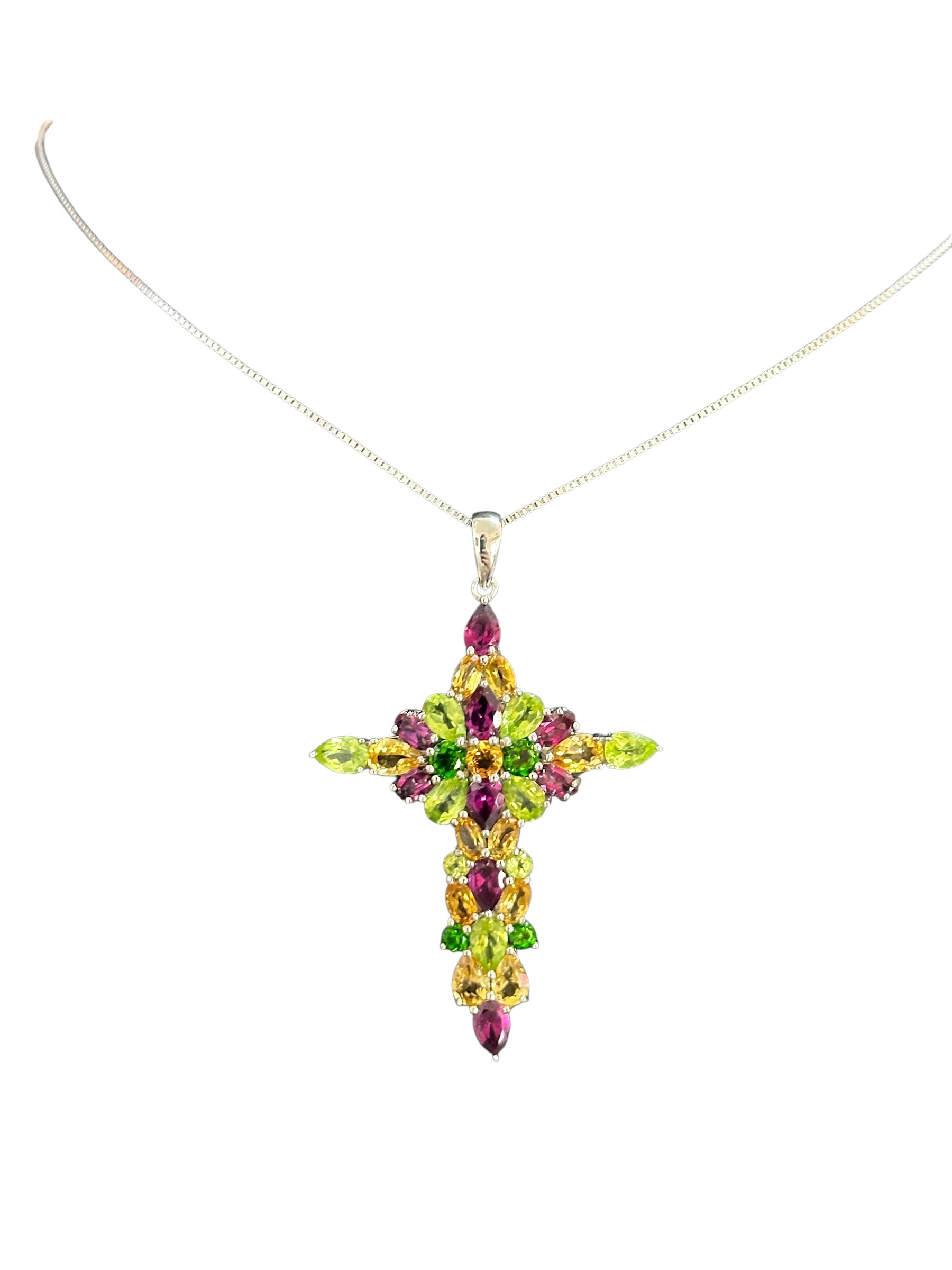 Multicolor Gemstone Cross